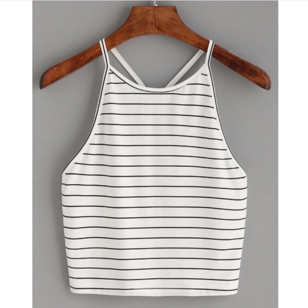 Striped Racerback Crop Top